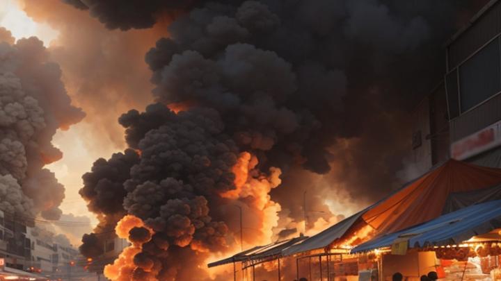 Krishi Market, fire
